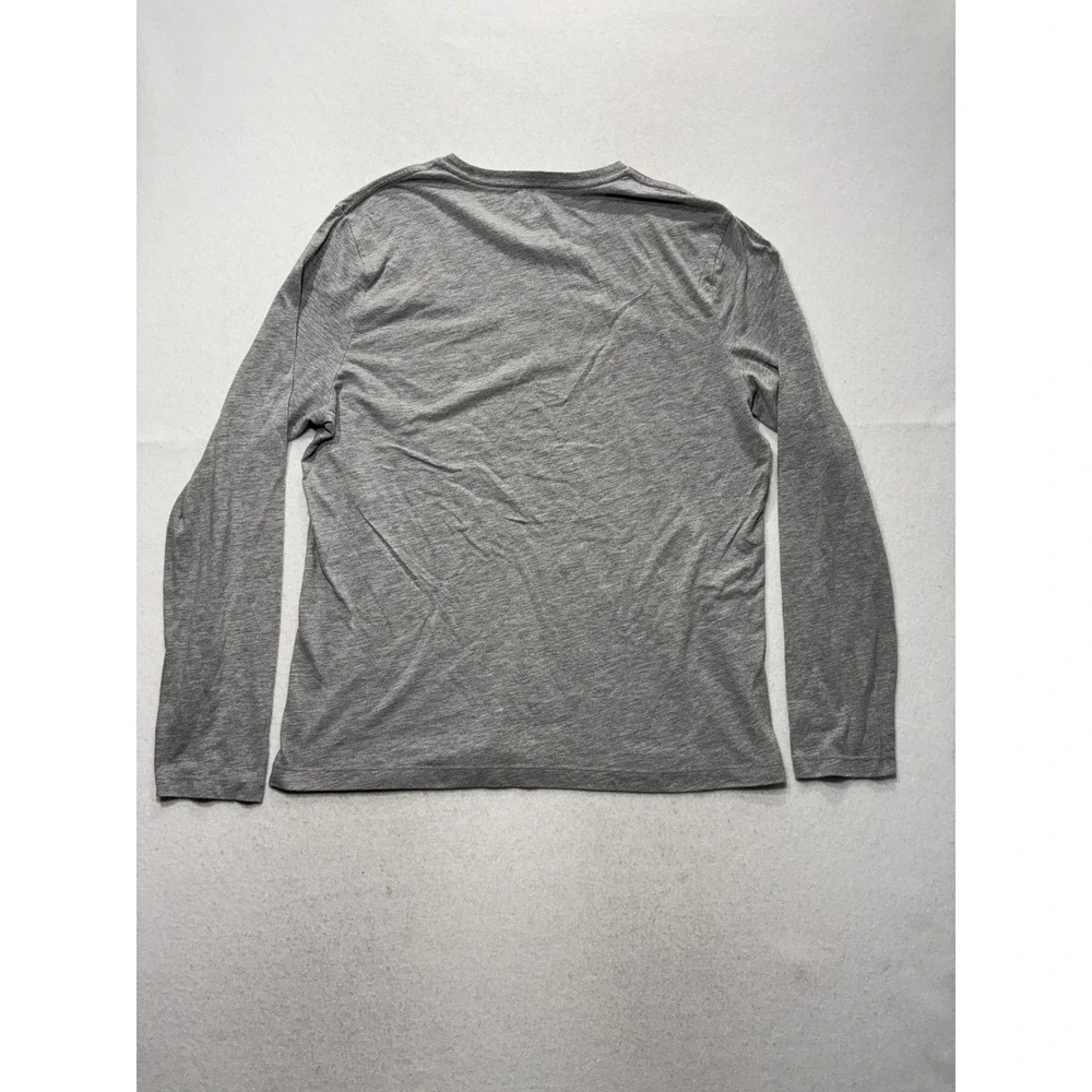 Michael Kors Shirt Mens Large Gray MK Logo Graphic Long Sleeve Crewneck Tee